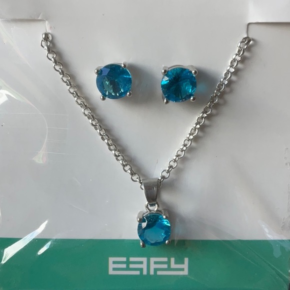 🐚  EFFY AQUA BLUE NECKLACE AND EARRINGS 🐚 NWOT 🐚 - Picture 14 of 16
